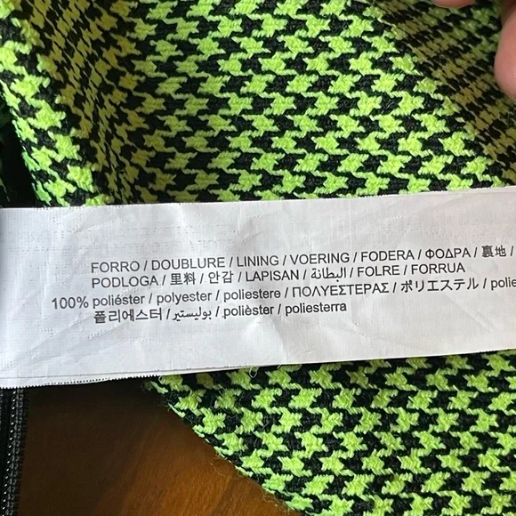 ZARA NWTS NEON GREEN HOUNDSTOOTH CORSET TOP SZ SM - Picture 5 of 5